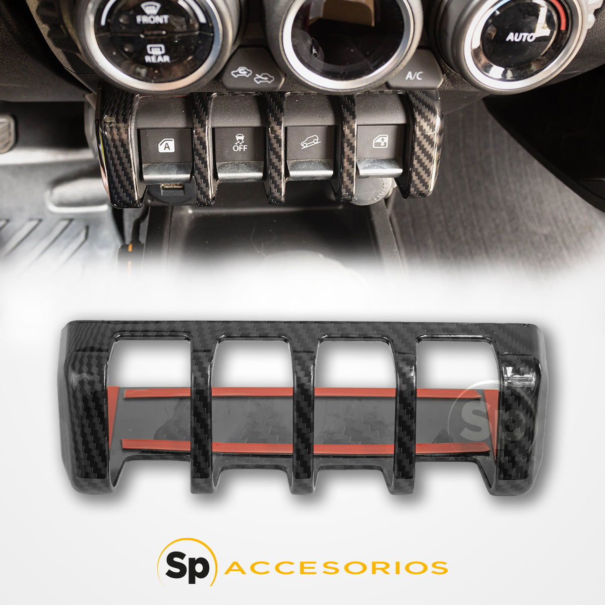 EMBELLECEDOR SWITCH PANEL DE FIBRA CARBONO PARA SUZUKI JIMNY 2020 - 2021