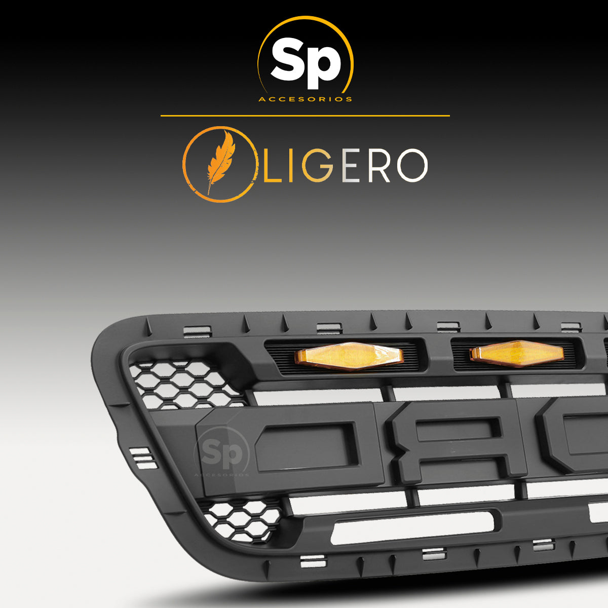 PARRILLA TIPO RAPTOR PARA FORD RANGER 2001-2003 LEDS ÁMBAR