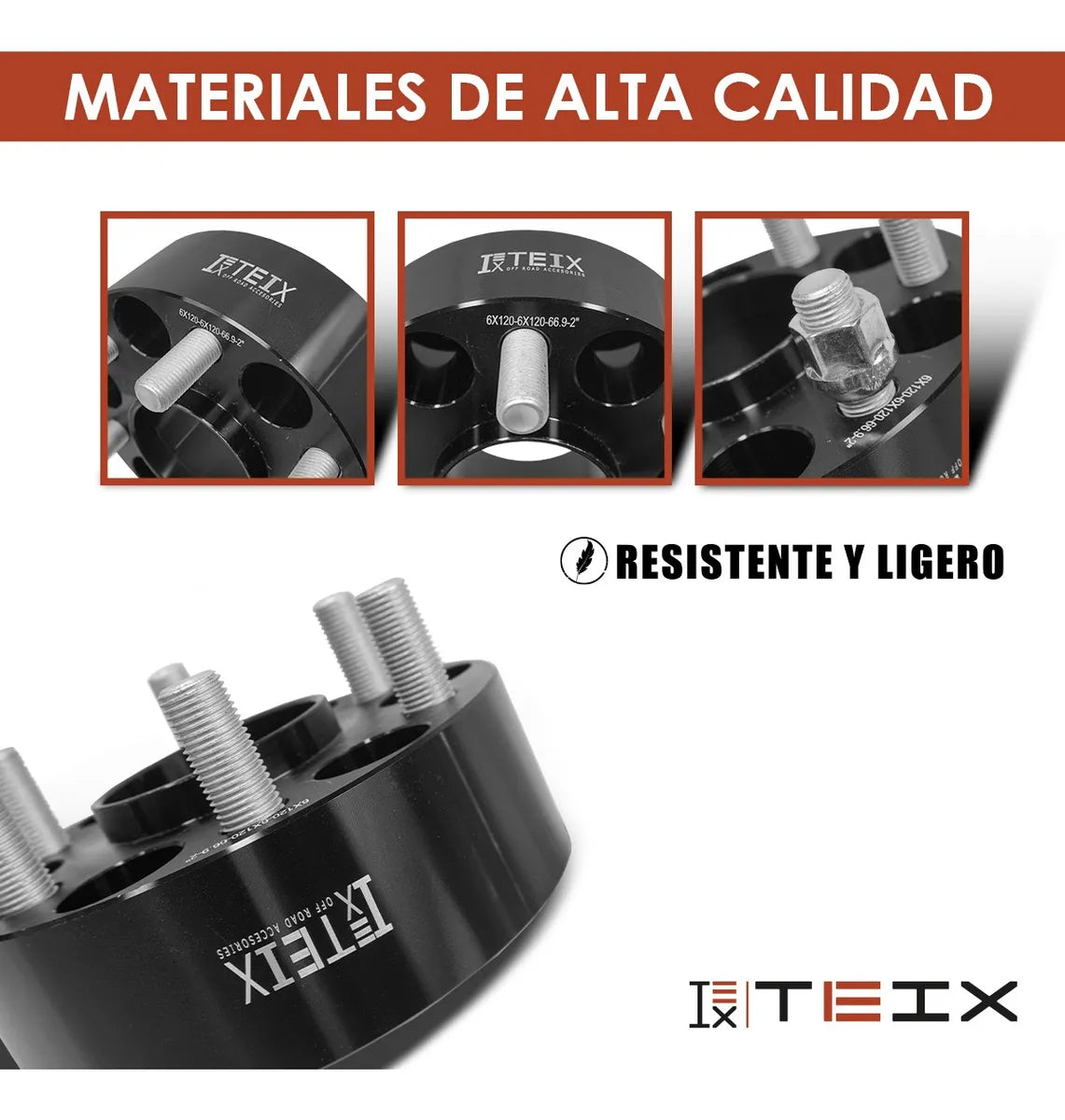 KIT ESPACIADORES 2" 6X120 LLANTA CB66.9 14X1.5