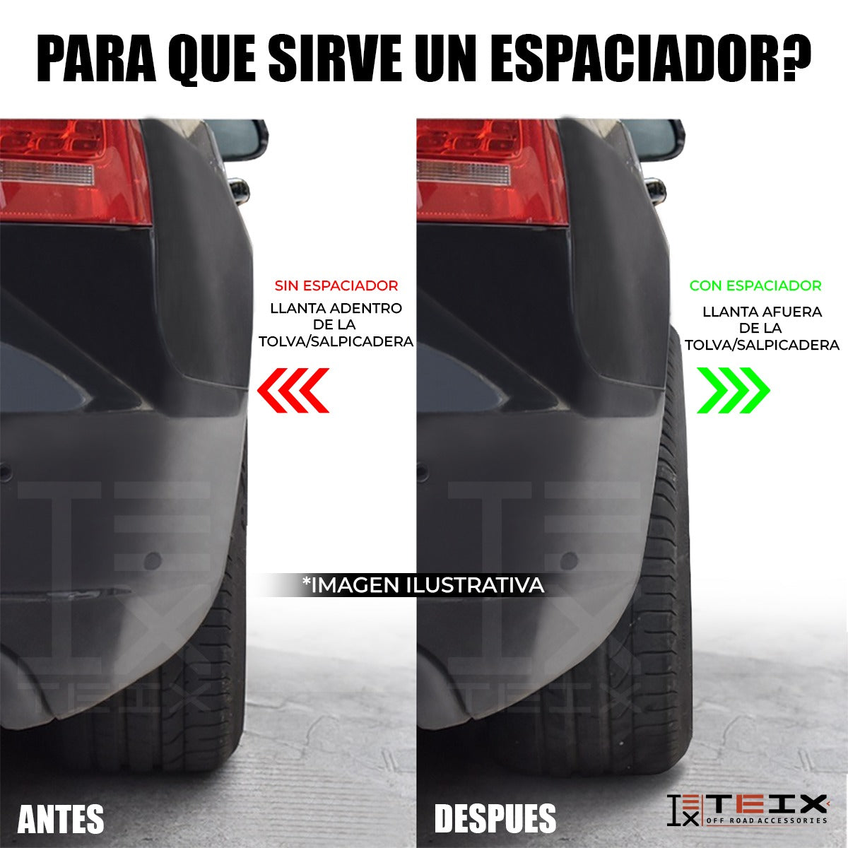 KIT ESPACIADORES 2" PARA JEEP WANGLER JK 2007 - 2017 5X127 LLANTA CB71.5 1/2"X20