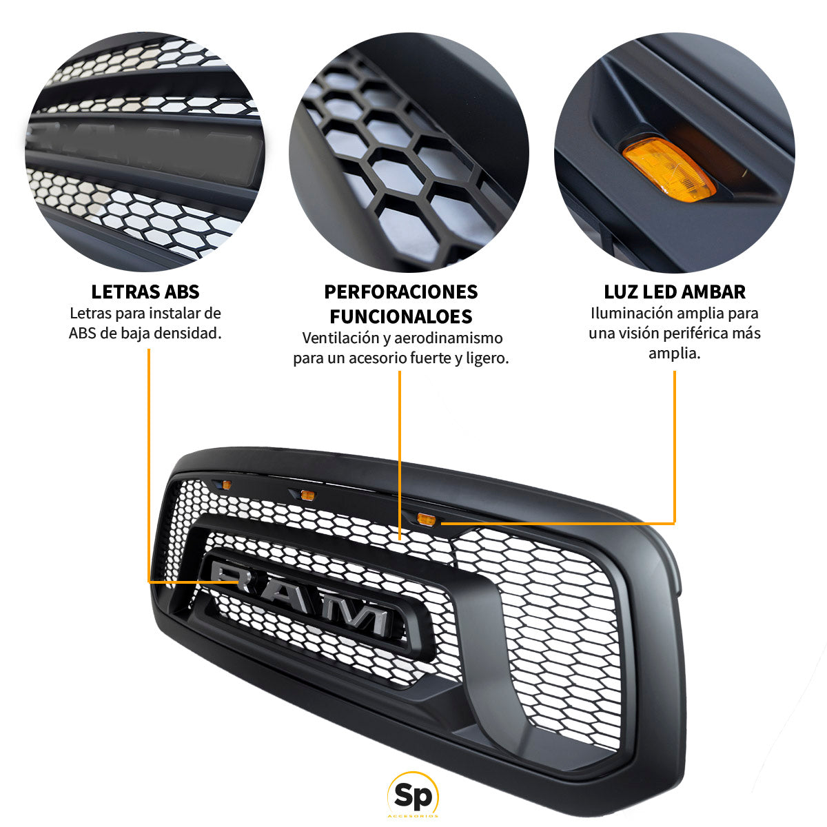 PARRILLA LED TIPO REBEL PARA DODGE RAM 1500 2013 - 2018