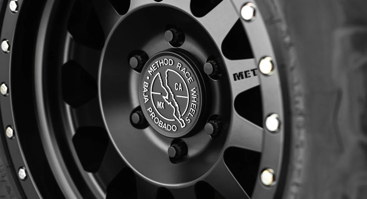 TAPA DE RIN METHOD LOGO 107MM NEGRO