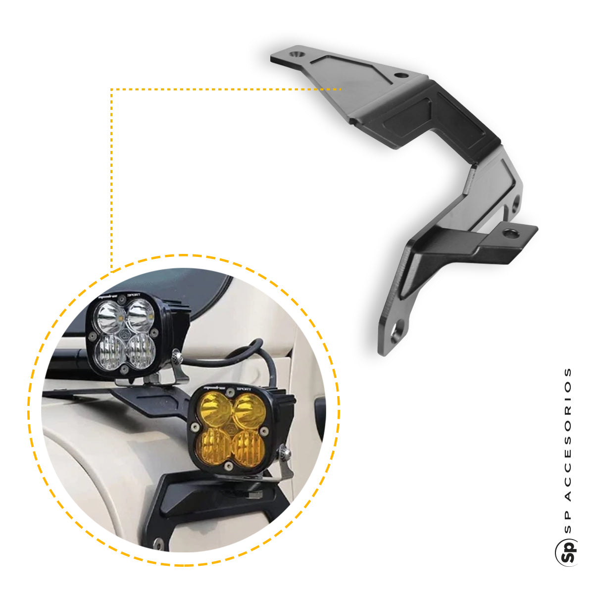 BRACKET DE LUZ PARA JEEP WRANGLER JL 2018 - 2024