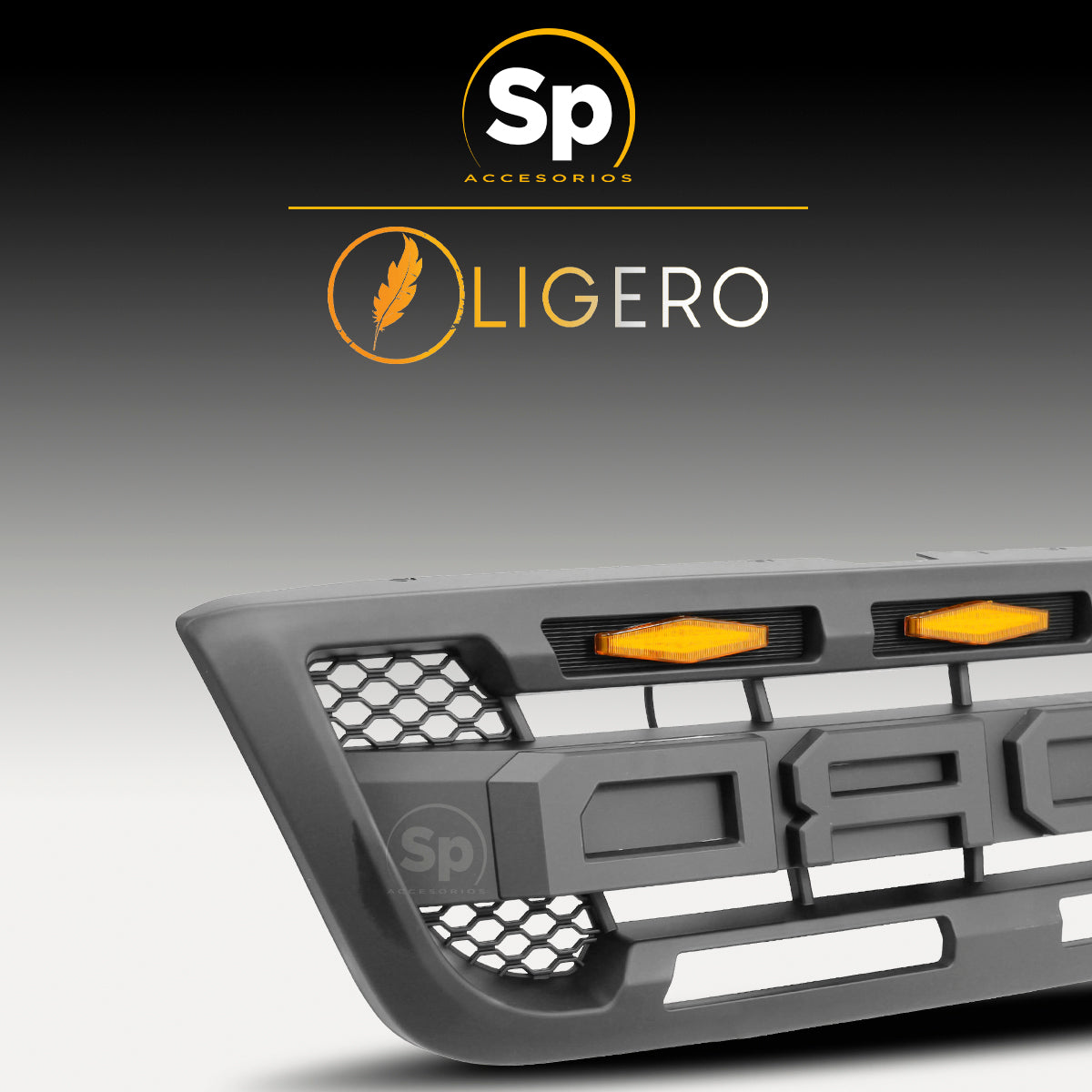 PARRILLA TIPO RAPTOR PARA FORD RANGER 1998 A 2000 LEDS ÁMBAR