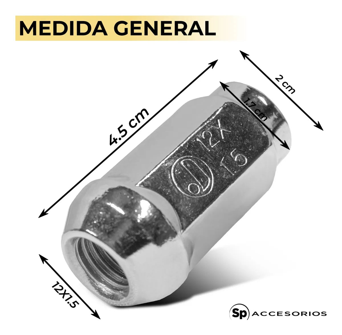 Birlos Tuercas 12x1.5 Cromadas 12pz