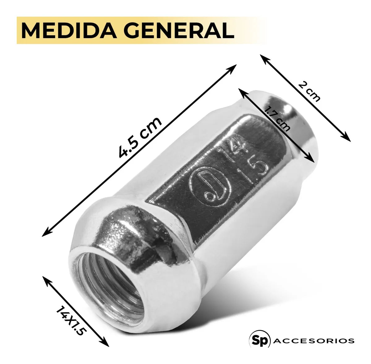 Birlos Tuercas 14x1.5 Cromadas 12pz