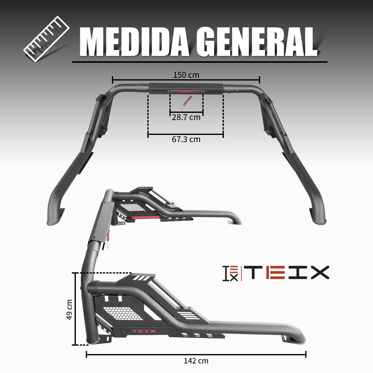 ROLL BAR ANTIVUELCO STORM TEIX OFF ROAD VARIAS APLICACIONES