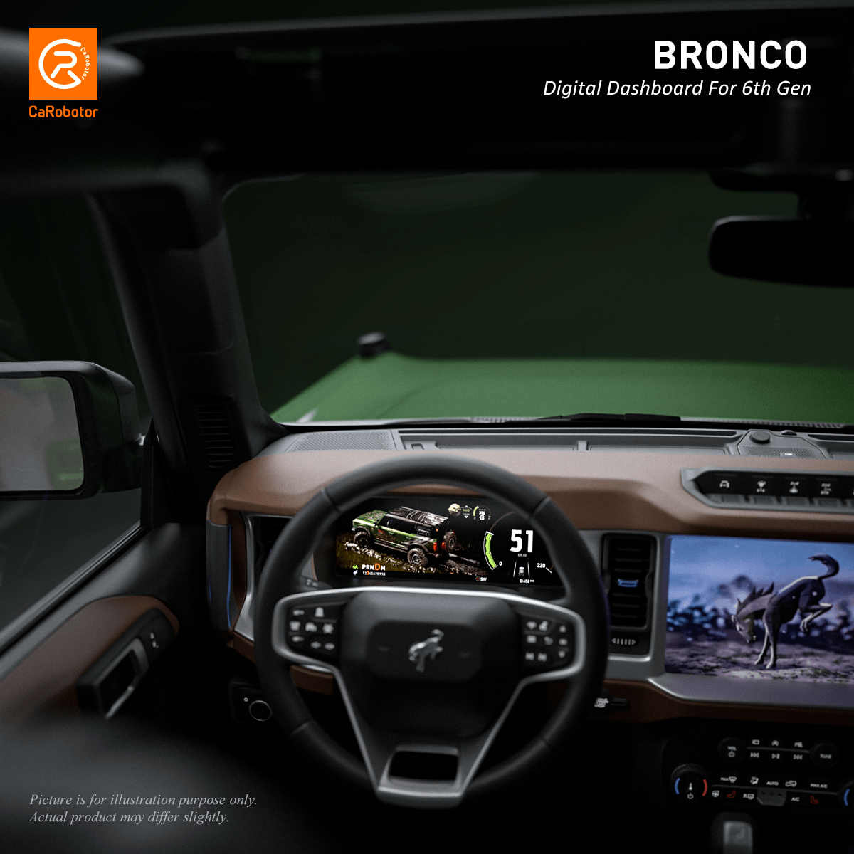 Tablero digital CaRobotor B Pro Bronco | Panel HD de 12,3″ (para Bronco de 6.ª generación) 2021-2025