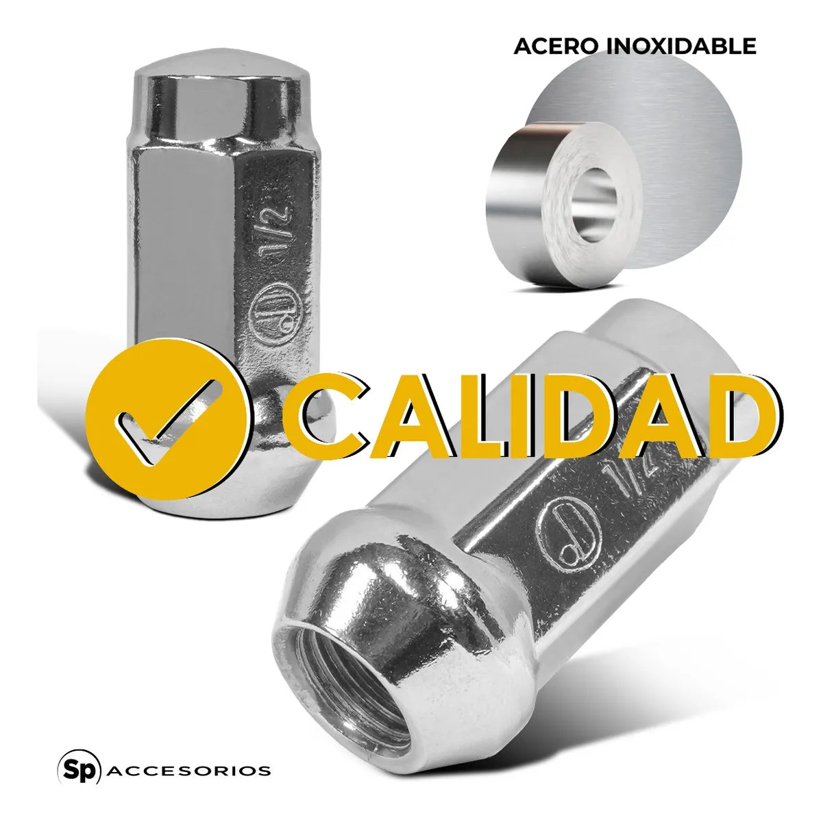 Birlos Tuercas 1/2x20 Cromadas Deportivas Tuning 12pz