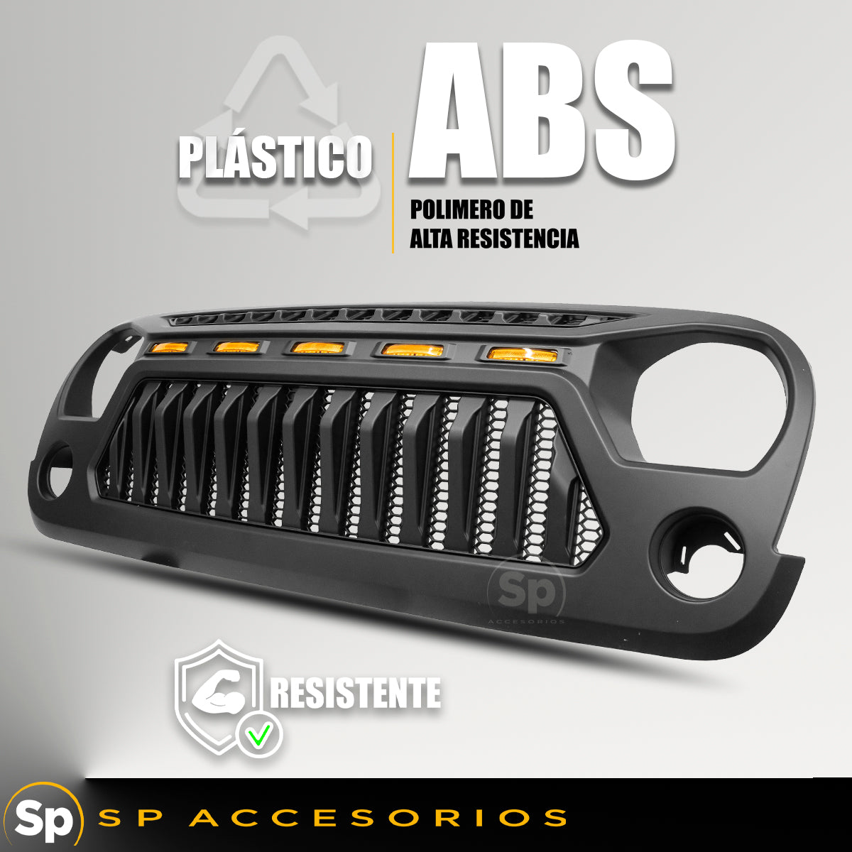 PARRILLA DE JK CON LED JEEP WRANGLER 2007 A 2017 OFF ROAD 4X4