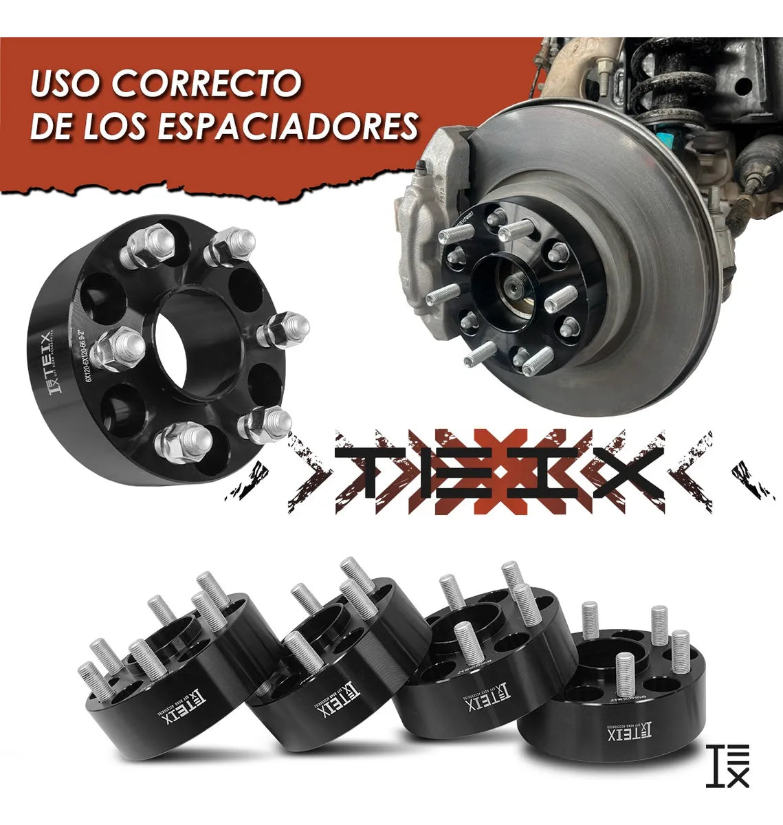KIT ESPACIADORES 2" 6X120 LLANTA CB66.9 14X1.5