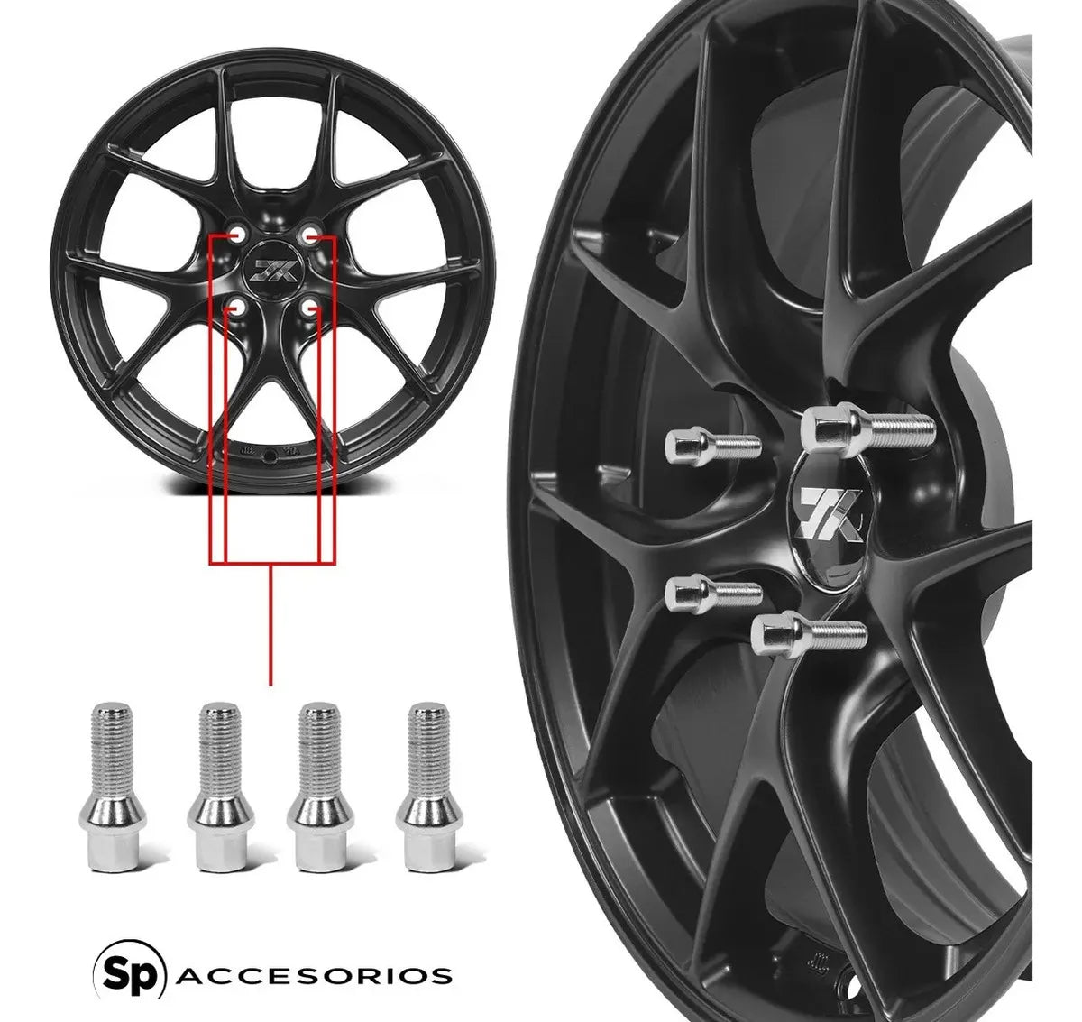 Set 16pz Birlo Tornillo Para Vw Sedan (bocho) Mk2: 1983-2004