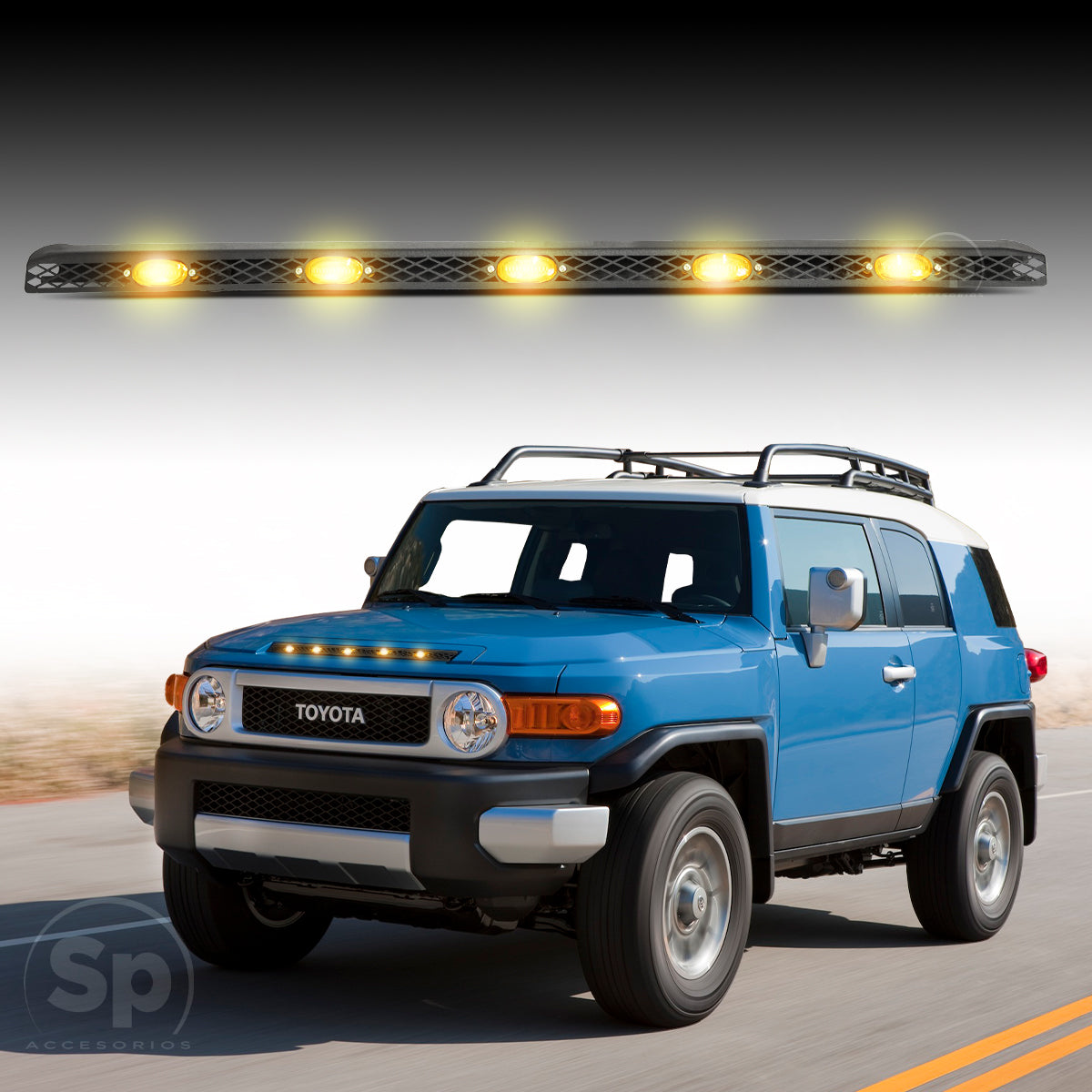 VISTA DE COFRE CON LUZ LED ÁMBAR PARA TOYOTA FJ CRUISER 2007 - 2017