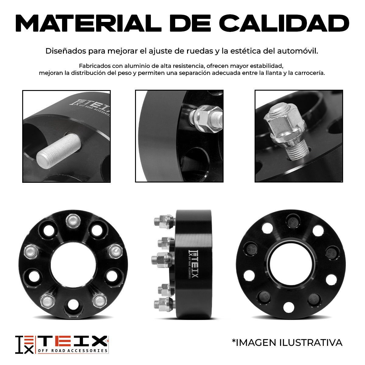 KIT ESPACIADORES 2" 5X139.7 LLANTA CB108 12X1.25