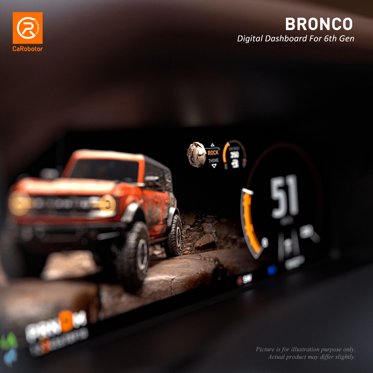 Tablero digital CaRobotor B Pro Bronco | Panel HD de 12,3″ (para Bronco de 6.ª generación) 2021-2025
