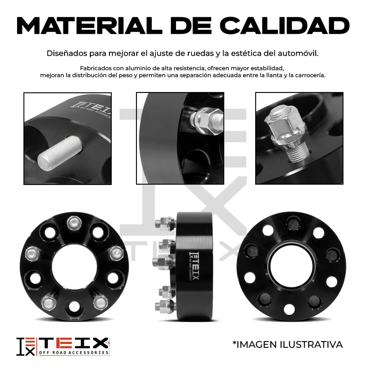 KIT ESPACIADORES PARA CHEVROLET SILVERADO 2000-2021 1.5" 6/139.7 LLANTAS CB 78.1MM 14X1.5