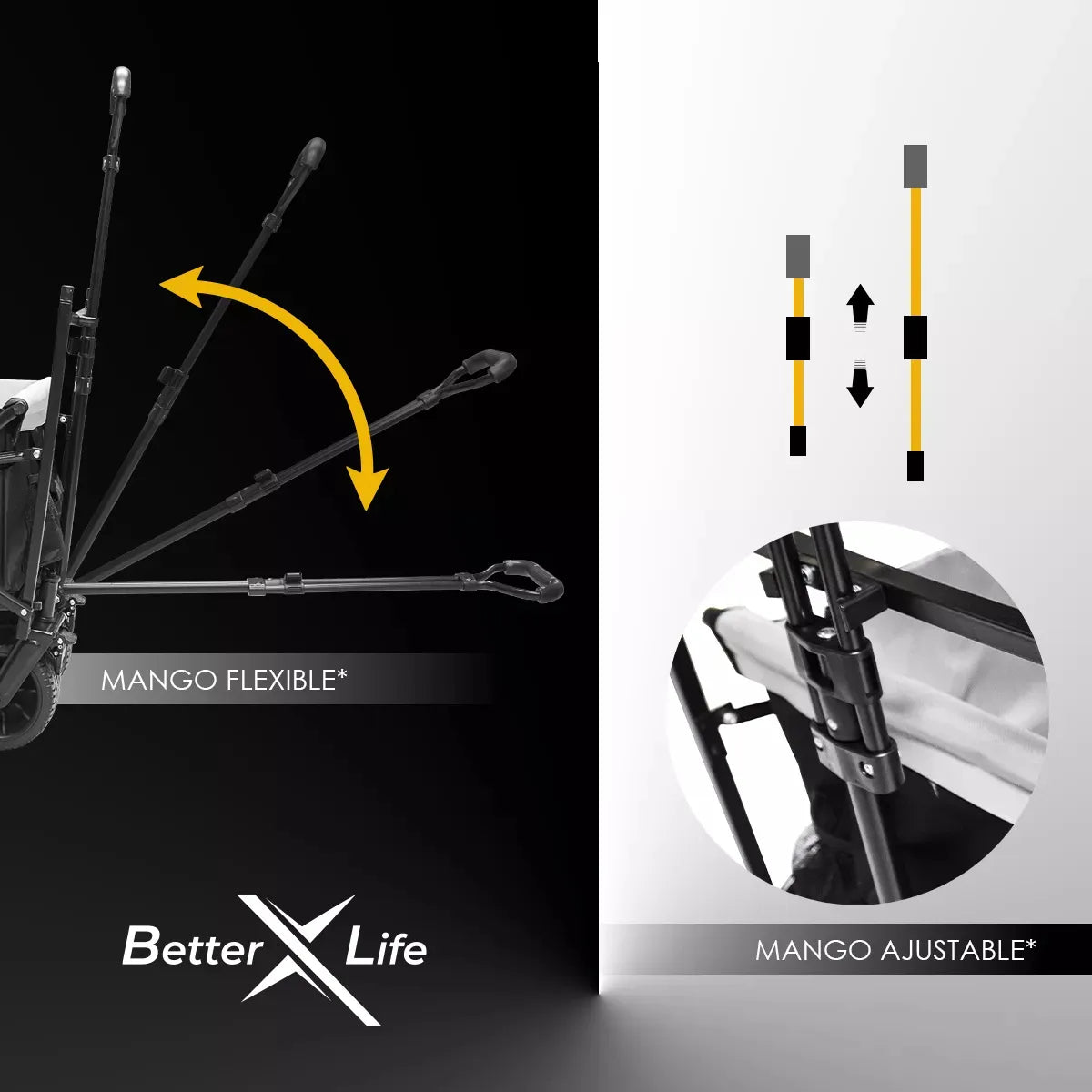 Carrito Vagon Plegable Multiusos Con Mesa Y Frenos Black