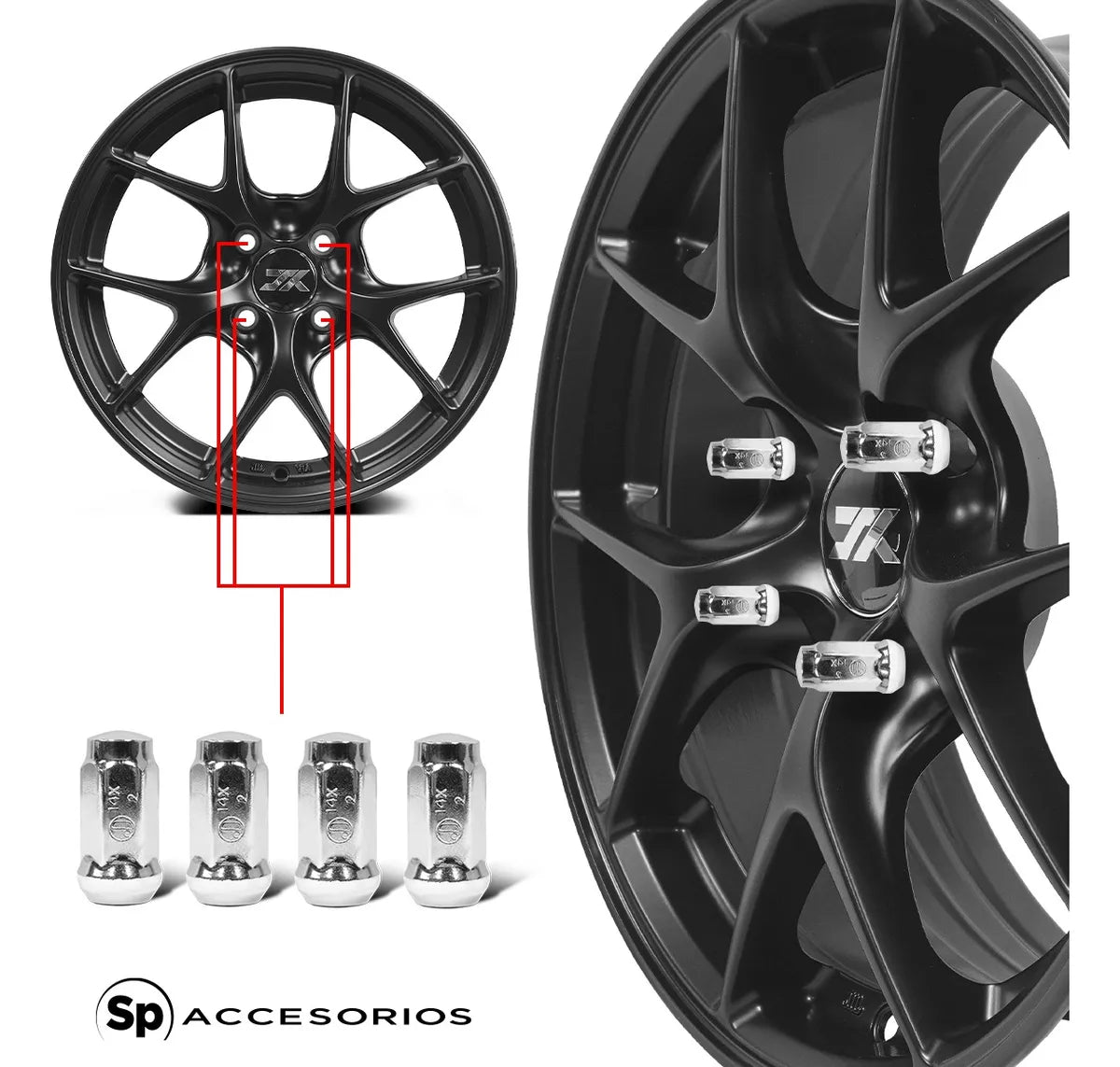 Birlos Tuercas 14x2 Cromadas 12pz