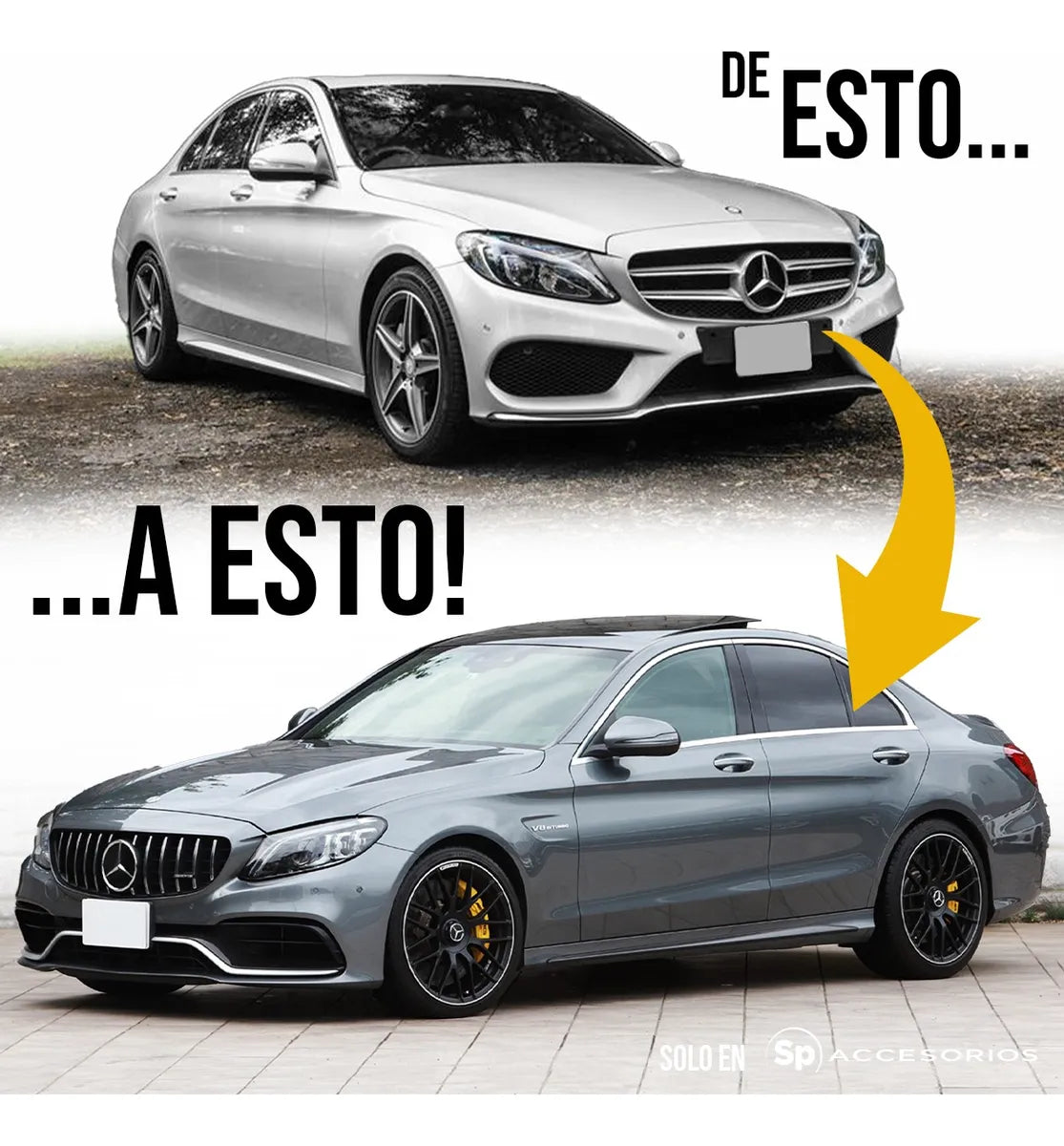Body Kit Estético Tipo C Class-a C63 De Conversión Amg 2021+