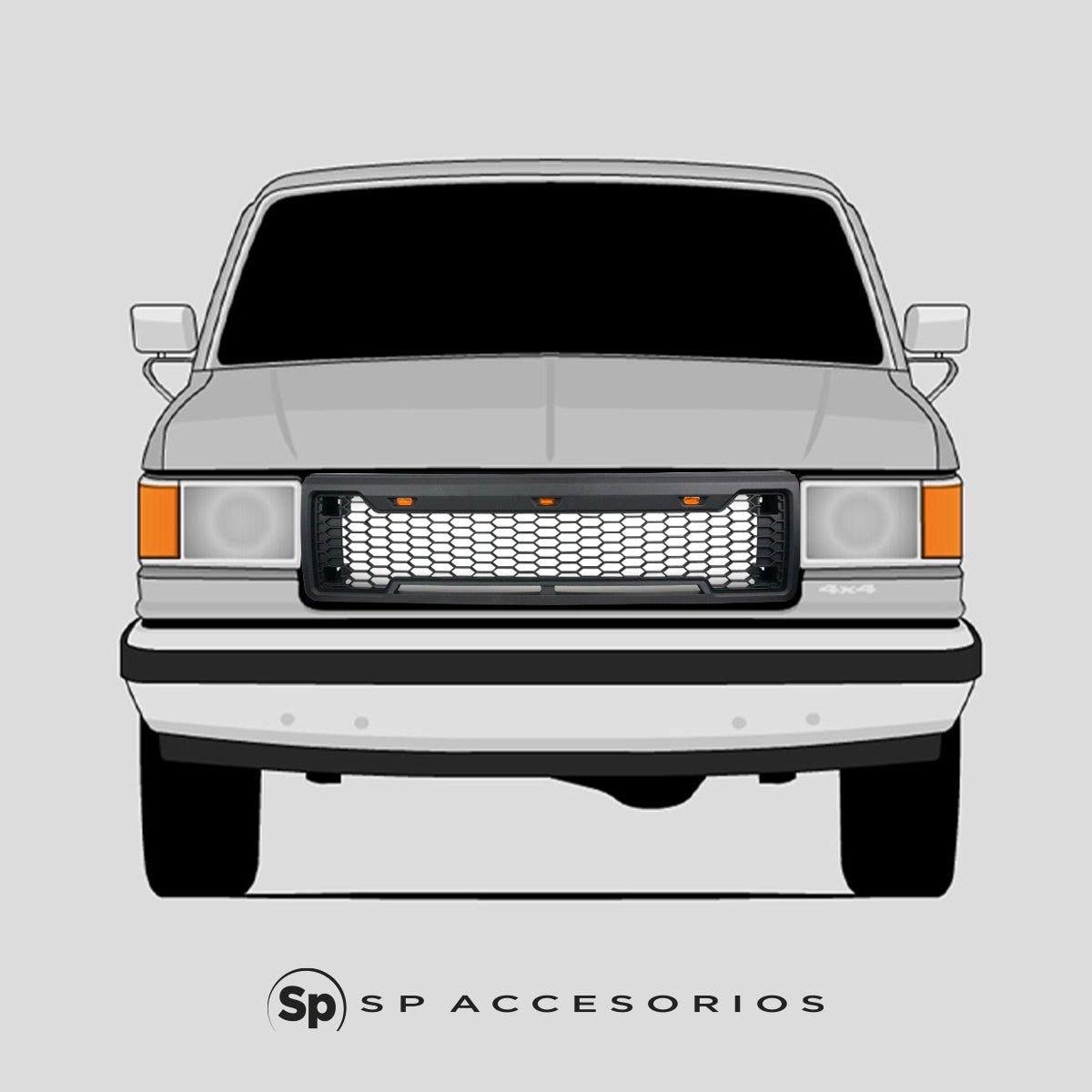 PARRILLA LUZ LED AMBAR PARA FORD F150 1987 - 1991