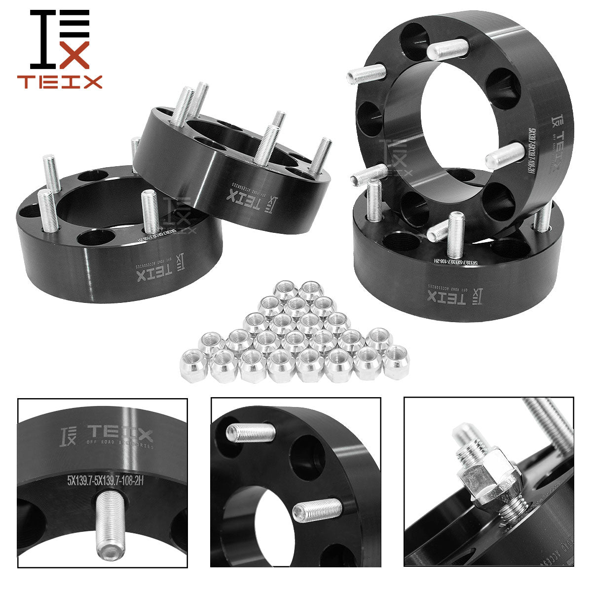 KIT ESPACIADORES 2" 5X139.7 LLANTA CB108 12X1.25