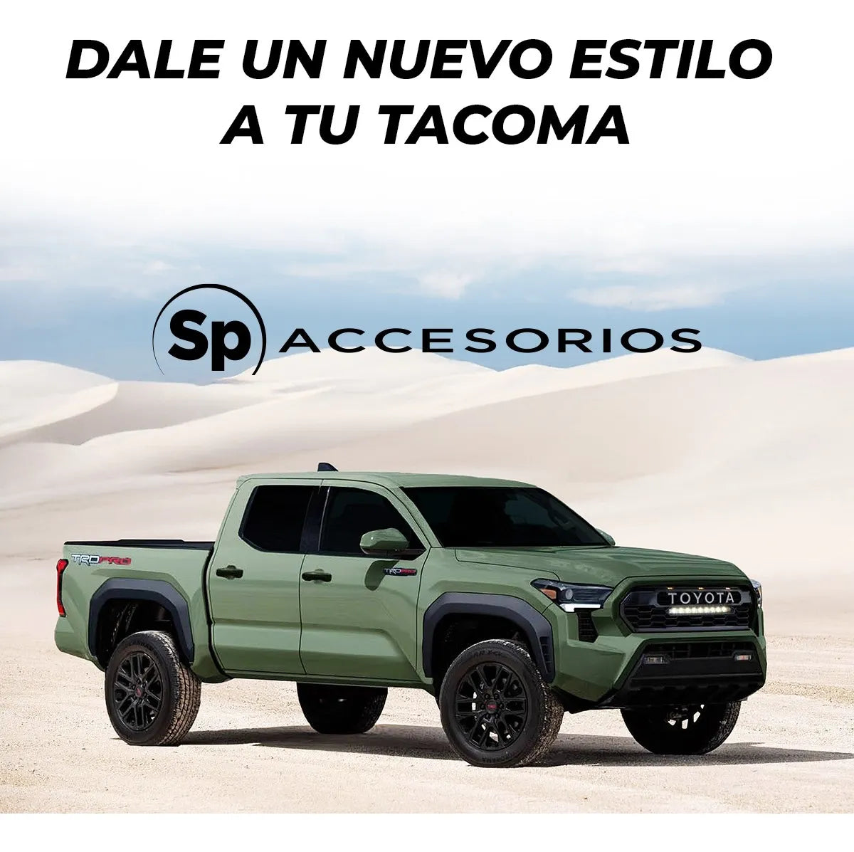 Parrilla Tacoma Trd Pro Con Barra LED y 3 LED Ambar Para Toyota Tacoma 2024 AL 2026 Nueva Linea