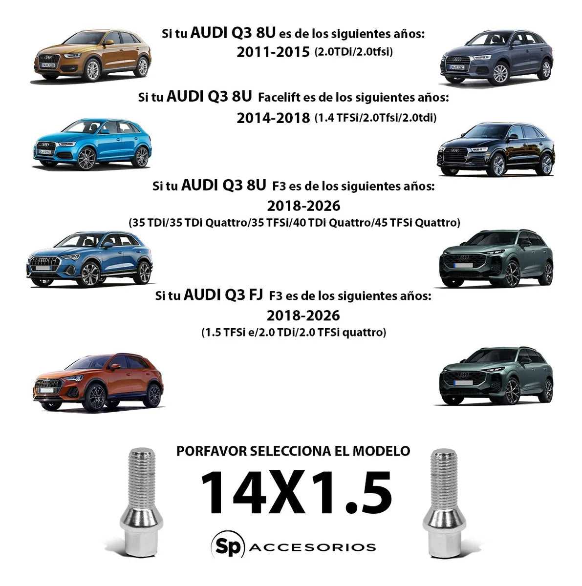 Set 20pz Birlo Tornillo Para Audi Q3 8u: 2011-2015 2.0td