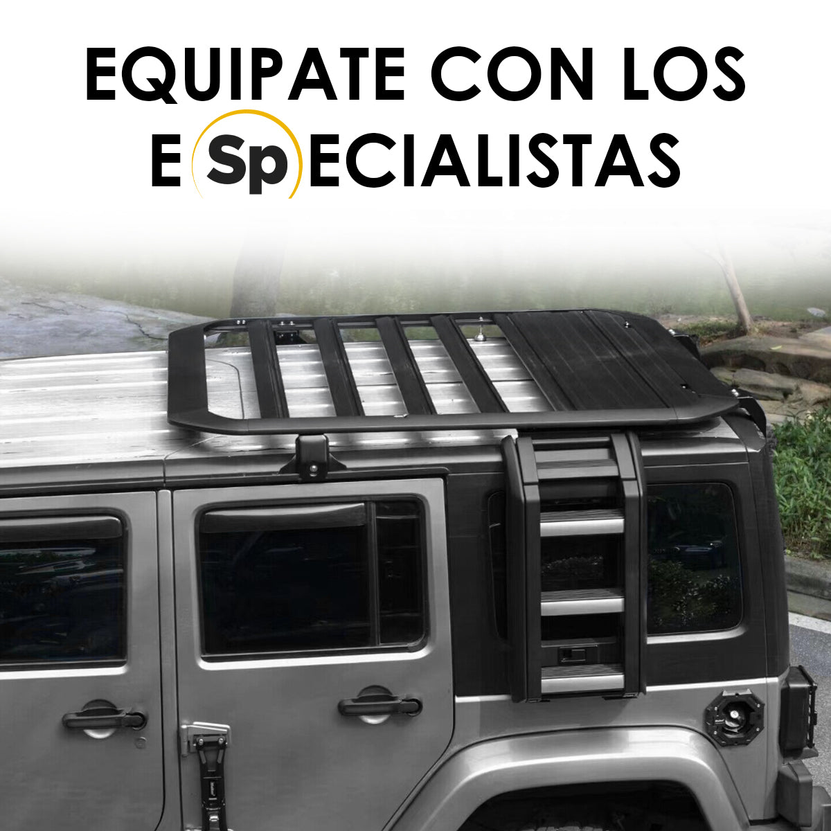 CANASTILLA TEIX CON ESCALERA OFF ROAD PARA JEEP WRANGLER JL 2018 - 2024