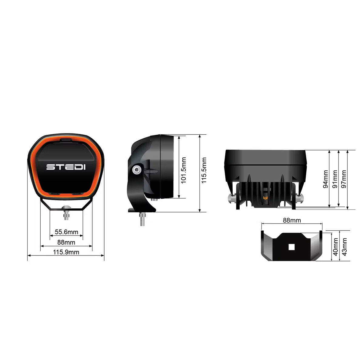 TYPE-X™ EVO MINI 4 INCH FLOOD BEAM (SINGLE)