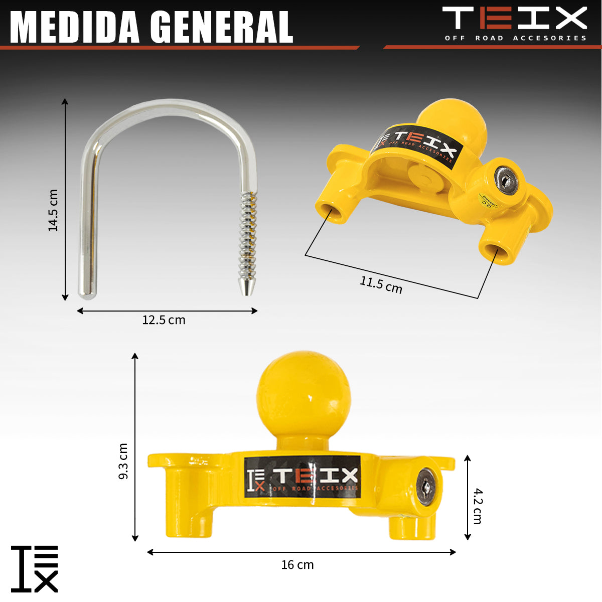 CANDADO PARA ACOPLE DE REMOLQUE PARA BOLA 1- 7/8" A 2-5/16" TEIX AMARILLO