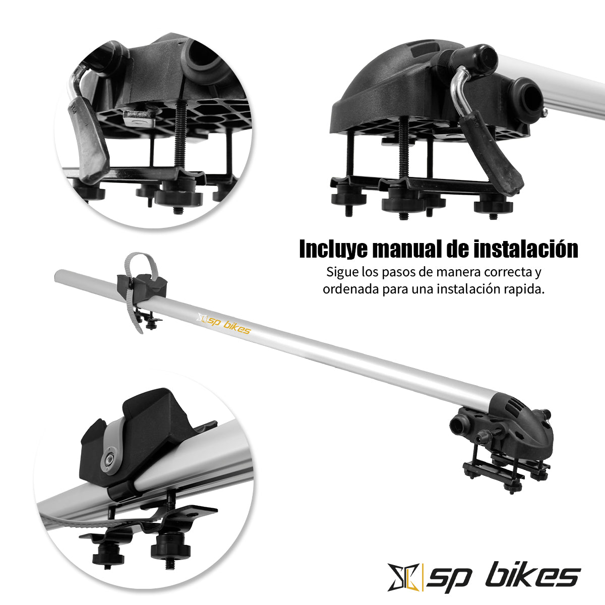 RACK PORTABICICLETA ALUMINIO PARA TECHO UNIVERSAL