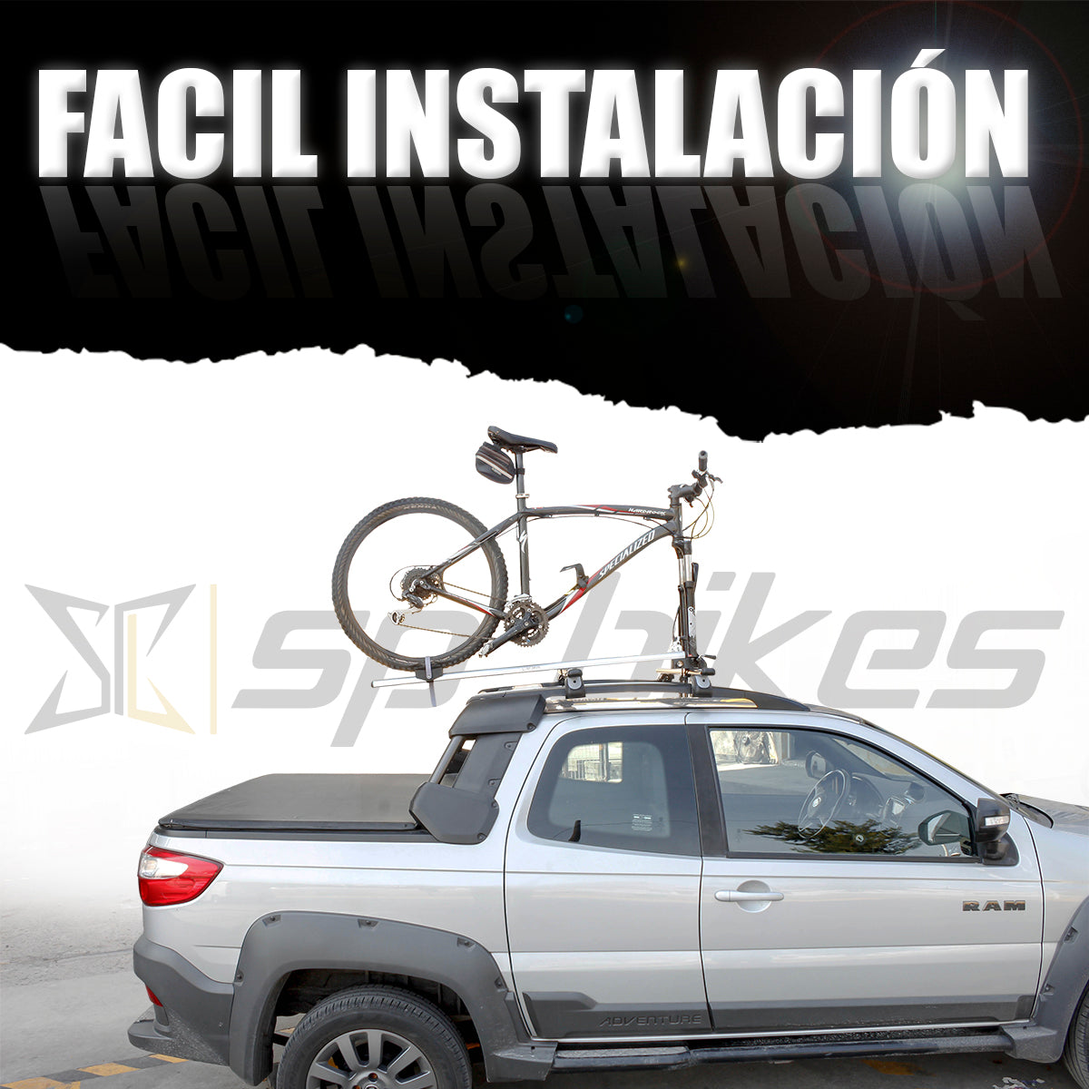 RACK PORTABICICLETA ALUMINIO PARA TECHO UNIVERSAL