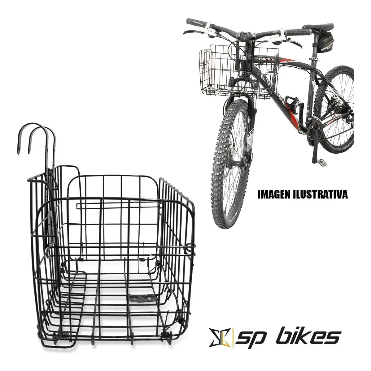 Canasta Para Bicicleta Acero Desmontable Grande Carga 10 Kg