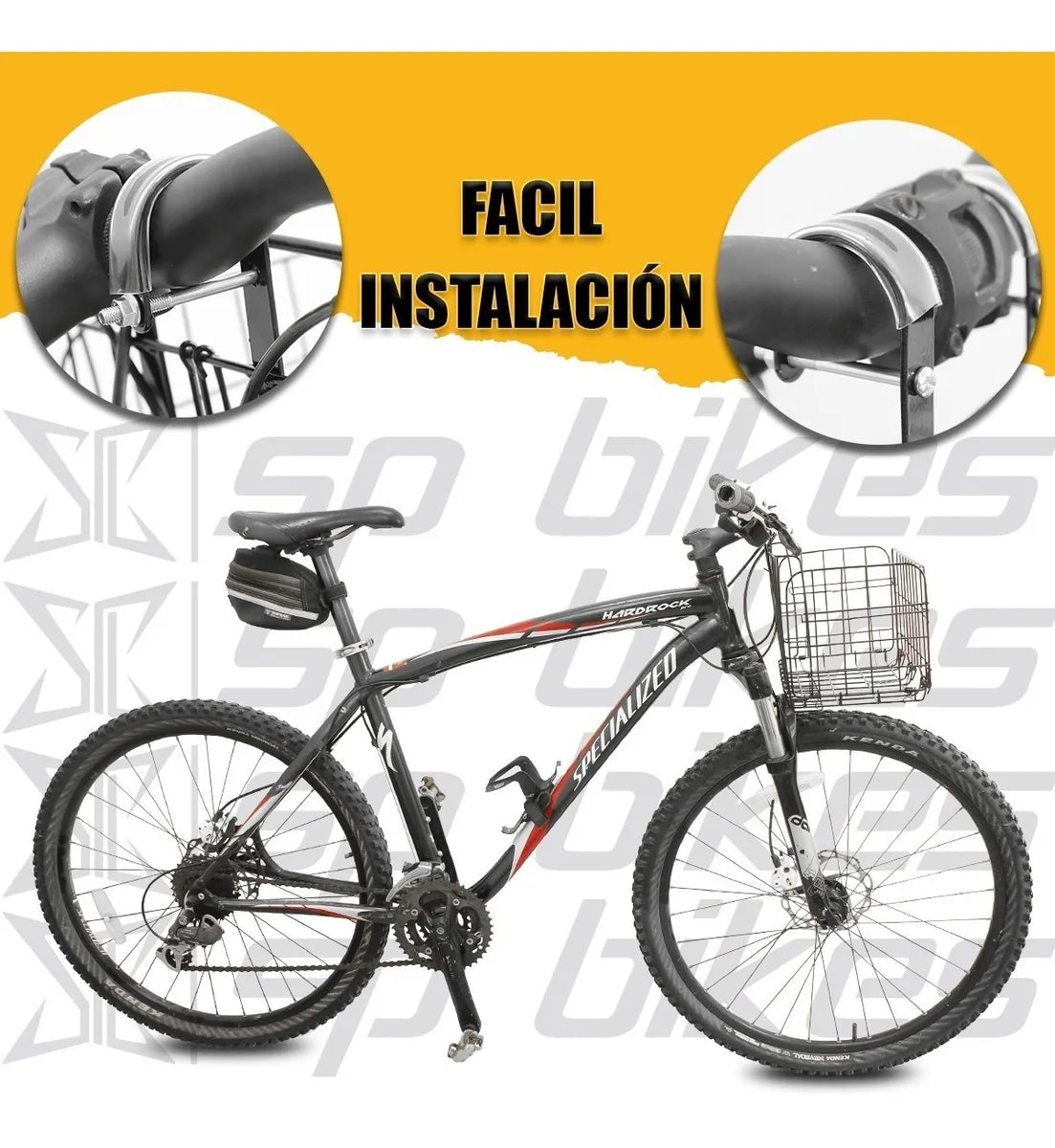 Canasta Para Bicicleta Acero Desmontable Grande Carga 10 Kg