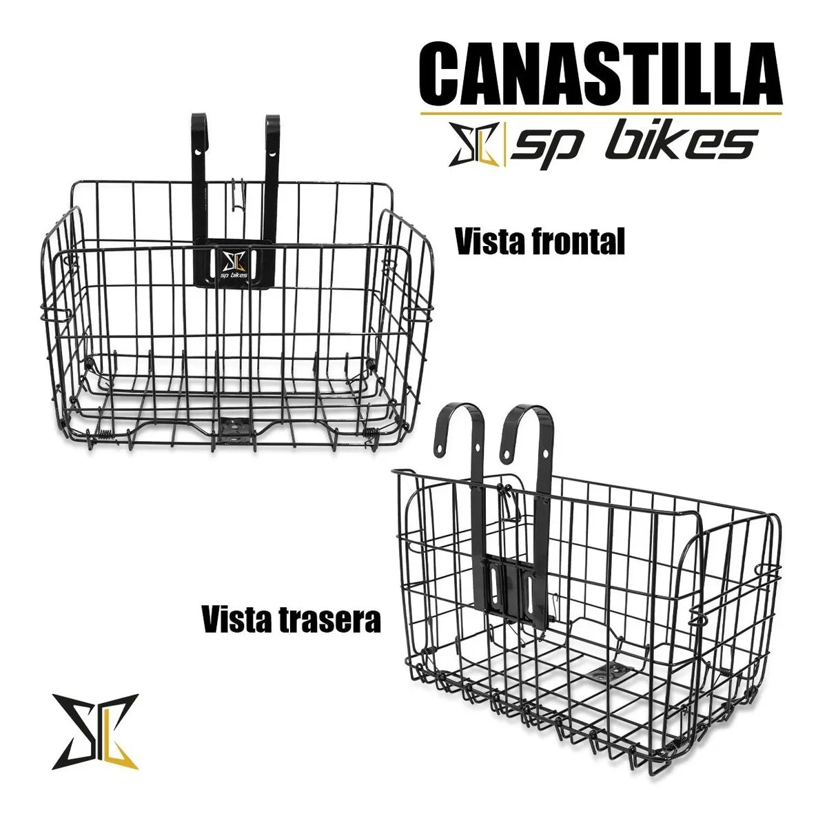 Canasta Para Bicicleta Acero Desmontable Grande Carga 10 Kg