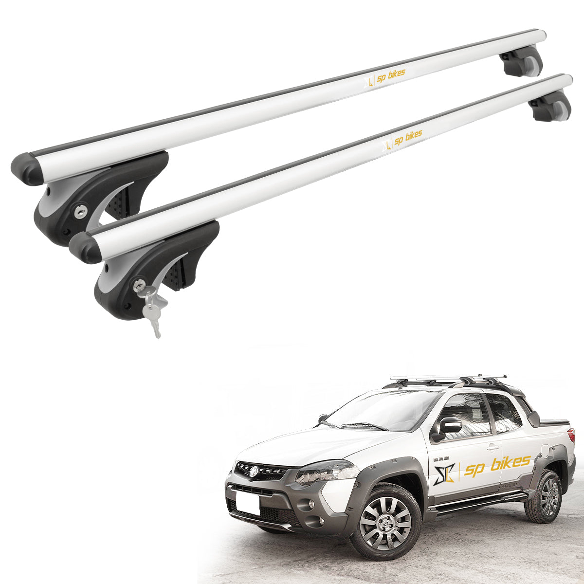 BARRAS TRANSVERSALES PORTAEQUIPAJE SP BIKES C/LLAVE 135CM