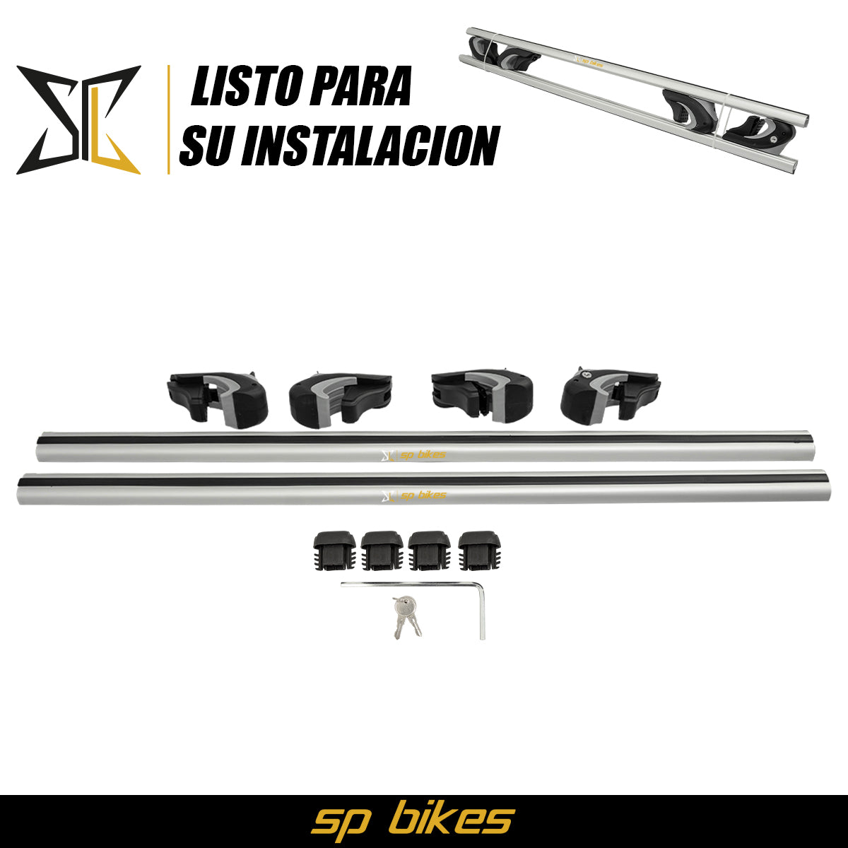 BARRAS TRANSVERSALES PORTAEQUIPAJE SP BIKES C/LLAVE 135CM