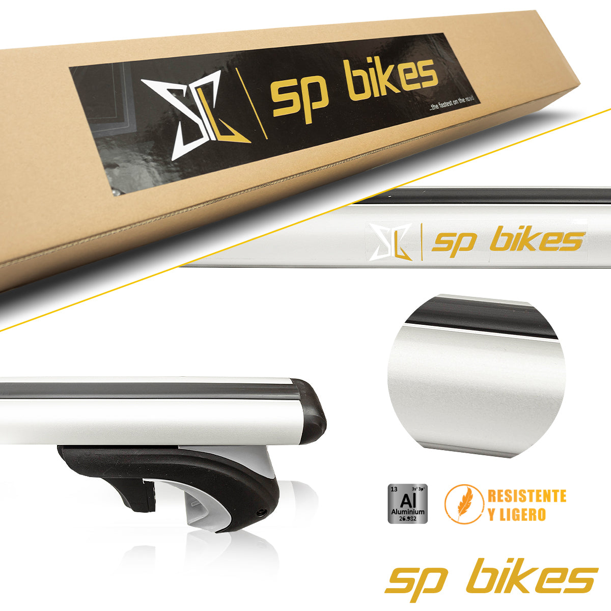 BARRAS TRANSVERSALES PORTAEQUIPAJE SP BIKES C/LLAVE 135CM