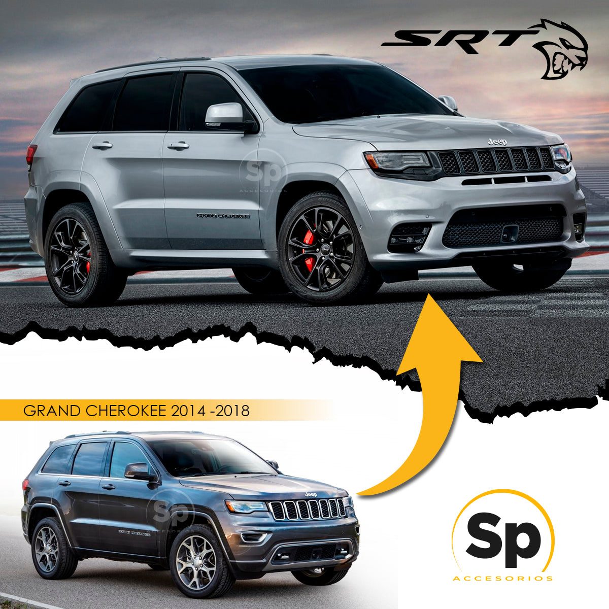 BODY KIT CONVERSION JEEP GRAND CHEROKEE 2014-2018 A SRT8