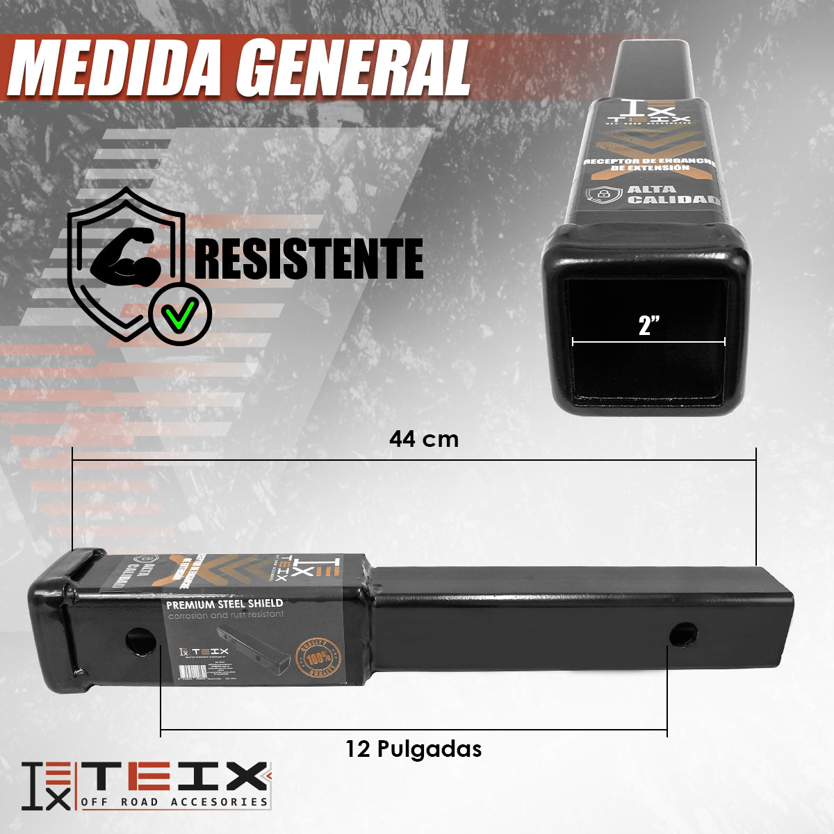 EXTENSIÓN DE ENGANCHE PARA REMOLQUE COPLE 12 PULG