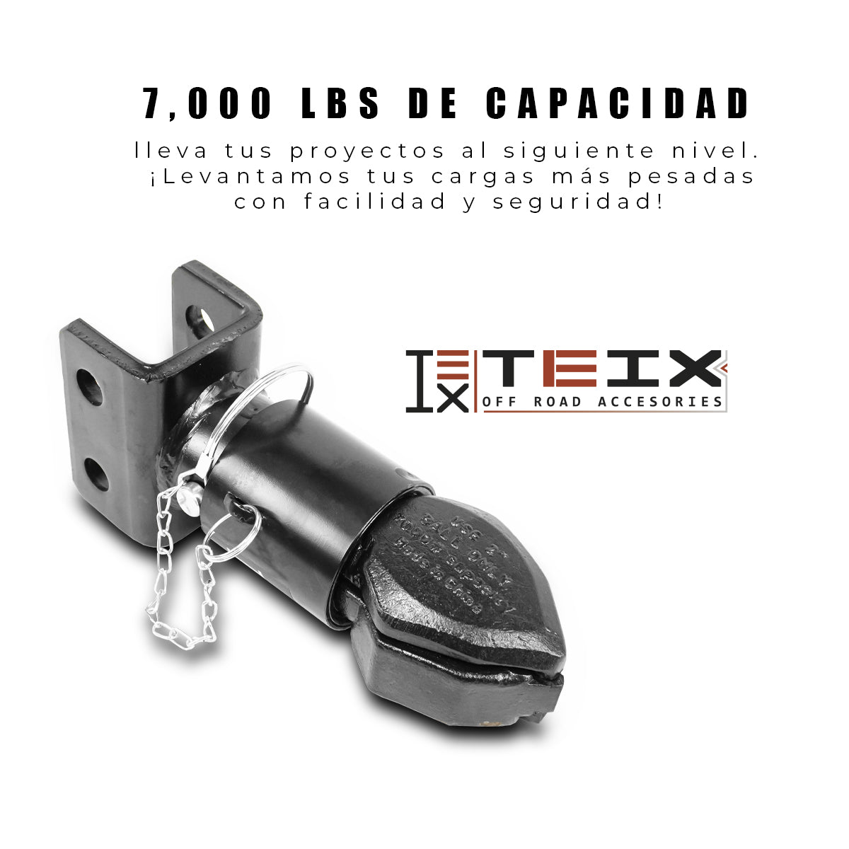 ACOPLADOR RECEPTOR TIRON COPLE CONCHA JALON 2 TORNILLOS PUNTA 7000LBS BOLA 2" TEIX
