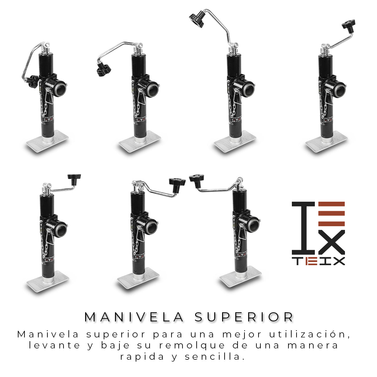 GATO ABATIBLE PARA REMOLQUE 5000 LB MANIVELA SUPERIOR CON BASE PLANA TEIX