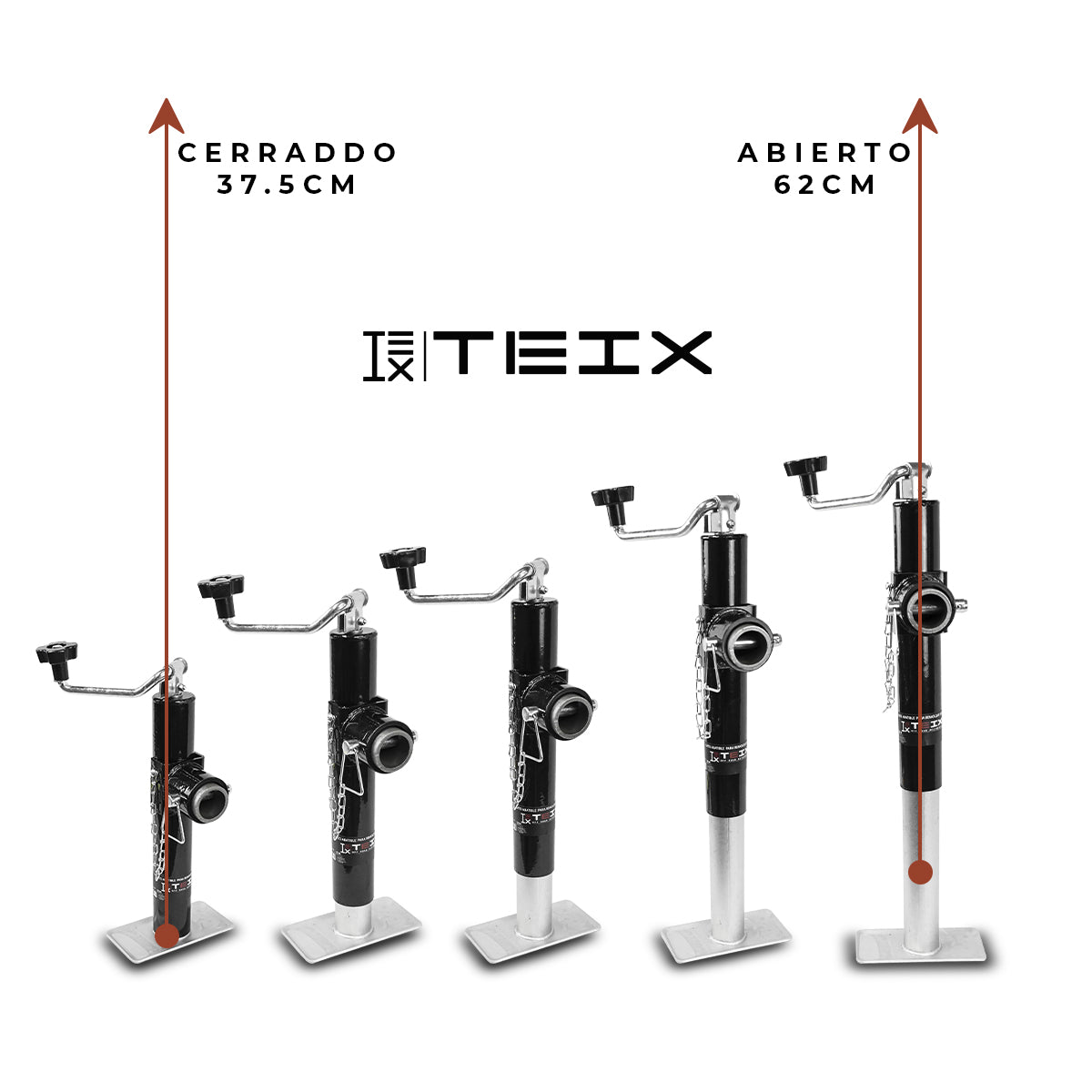 GATO ABATIBLE PARA REMOLQUE 5000 LB MANIVELA SUPERIOR CON BASE PLANA TEIX