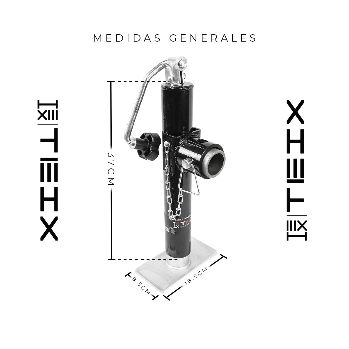 GATO ABATIBLE PARA REMOLQUE 5000 LB MANIVELA SUPERIOR CON BASE PLANA TEIX