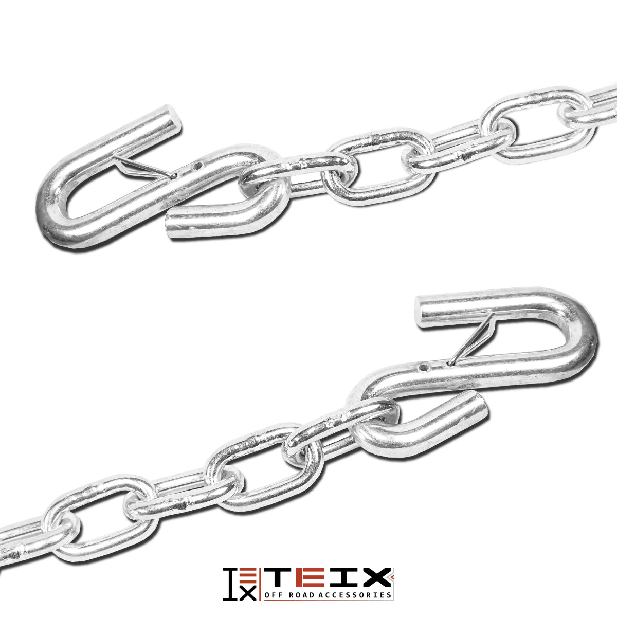 CADENA DE SEGURIDAD PARA REMOLQUE CON GANCHOS 3000 LB 1/4“ x 48” TEIX