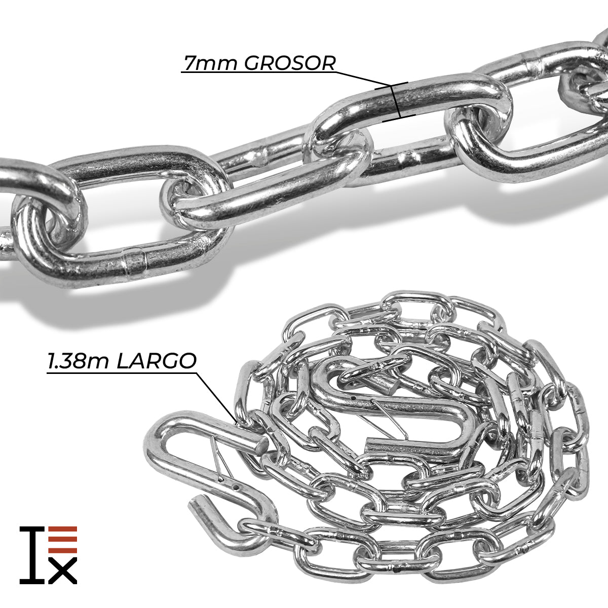 CADENA DE SEGURIDAD PARA REMOLQUE CON GANCHOS 3000 LB 1/4“ x 48” TEIX