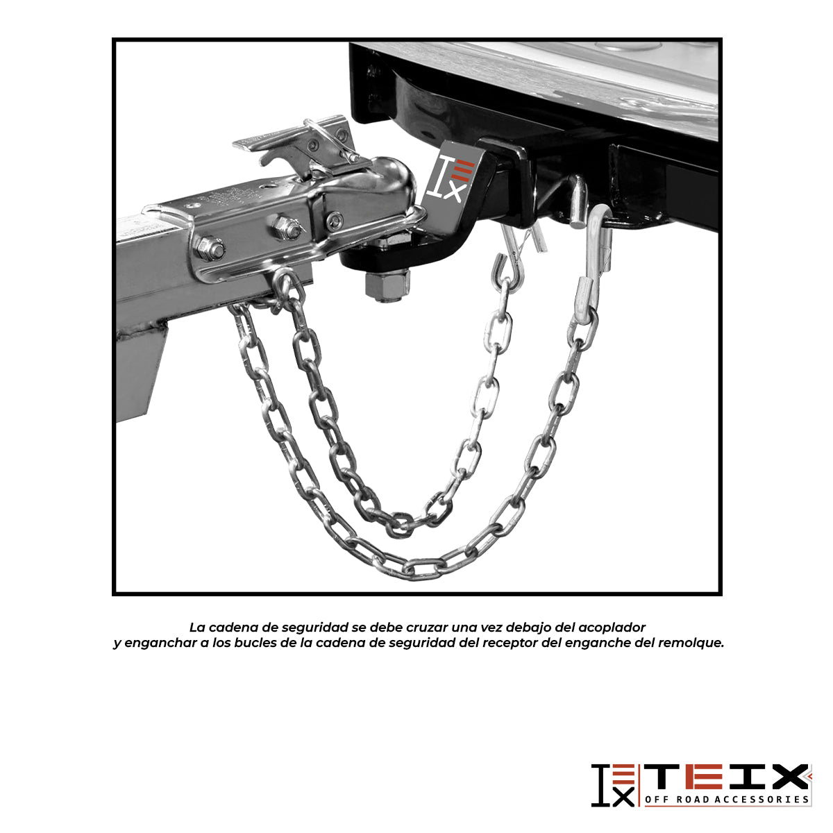 CADENA DE SEGURIDAD PARA REMOLQUE CON GANCHOS 3000 LB 1/4“ x 48” TEIX