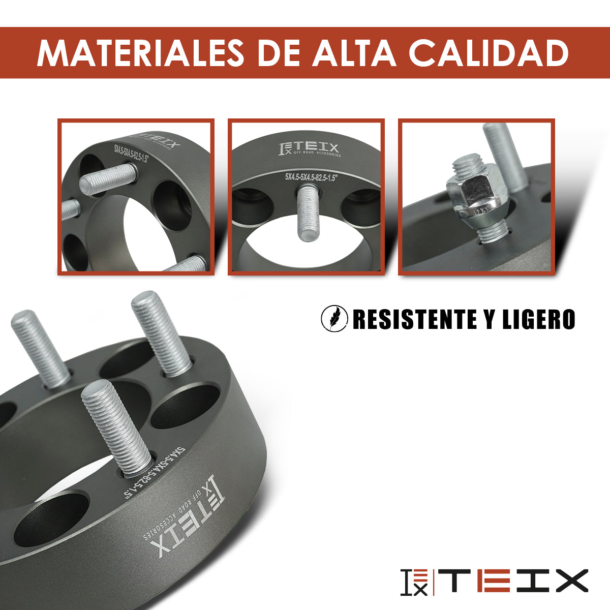 Espaciador 5x4.5/82.5mm/12x1.5/1.5in Sin Centro Teix Gris