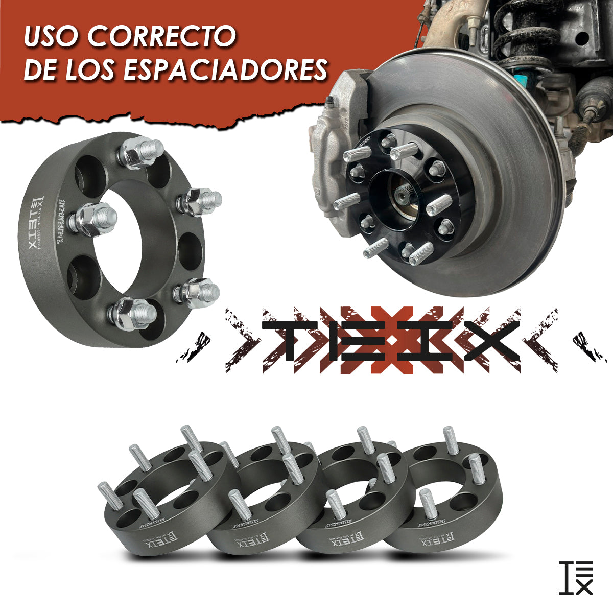 Espaciador 5x4.5/82.5mm/12x1.5/1.5in Sin Centro Teix Gris