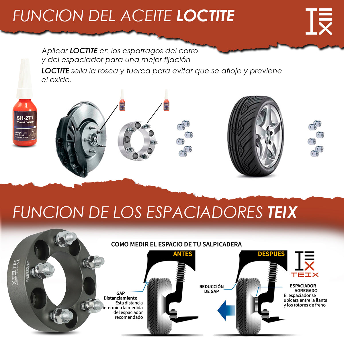 Espaciador 5x4.5/82.5mm/12x1.5/1.5in Sin Centro Teix Gris
